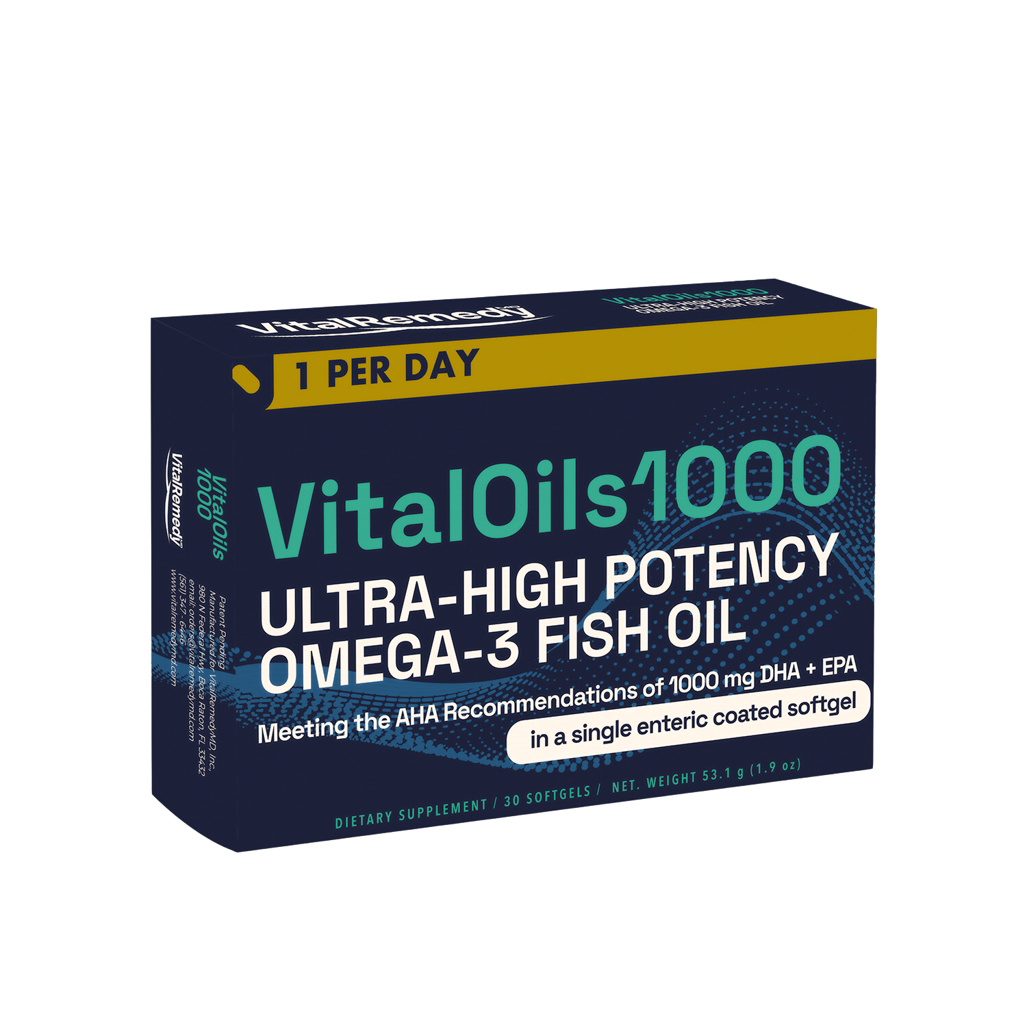 VitalOils1000 Omega 3 Supplement 1 month supply 30 caps for only 1.19 per day FREE SHIPPING