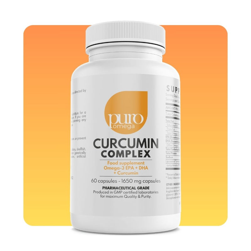 PuroOmega Complex - CURCUMIN COMPLEX  - NEW - 60 anti-inflammatory booster caps combining curcumin and highly concentrated omega-3*. FREE SHIPPING