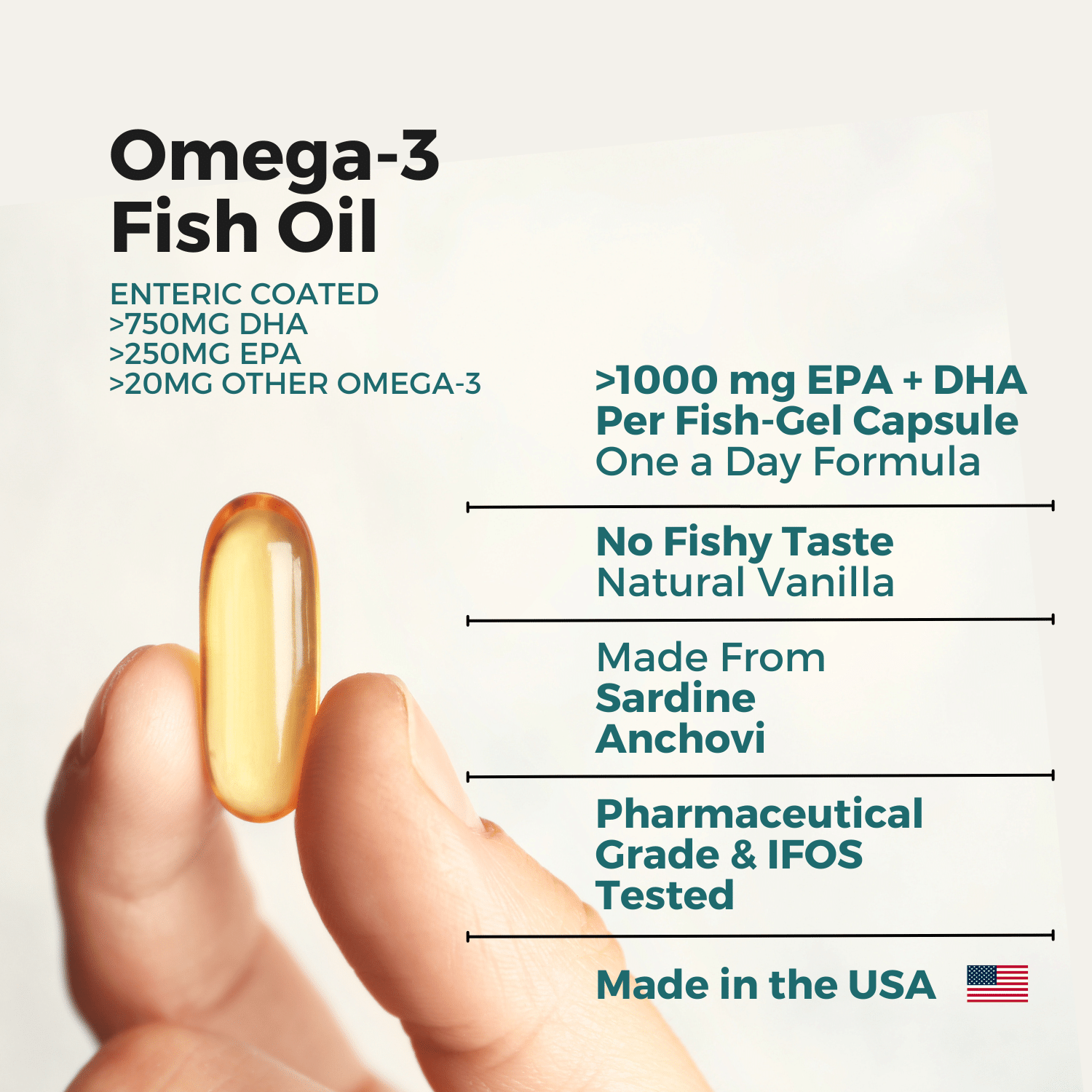 A BEST SELLER #1: VitalOils1000™ Softgels - More than Triple-Strength Omega-3s DHA & EPA Supplement - 1 month supply (30 caps) - FREE SHIPPING