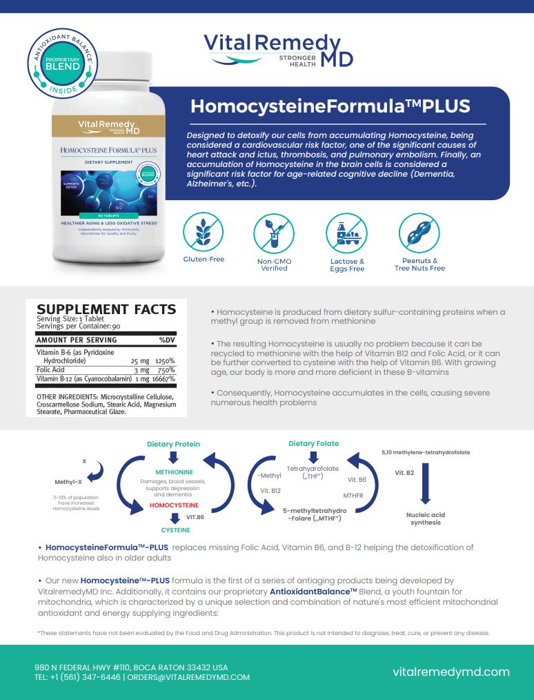 Homocysteine Formula Plus. Complete Vascular Health Support.