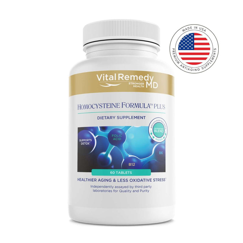 HomocysteineFormula-PLUS: complete support for vascular health. With B-vitamins, CoQ10 and proprietary Antioxidant Blend. 60 caps. Two months supply. FREE SHIPPING