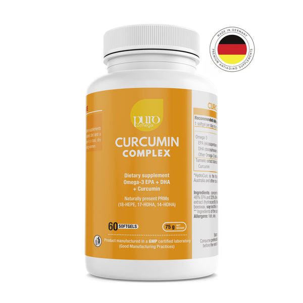 PuroOmega™ Curcumin Complex. Advanced Anti-Inflammatory Formula with Omega-3 + Liposomal Curcumin.