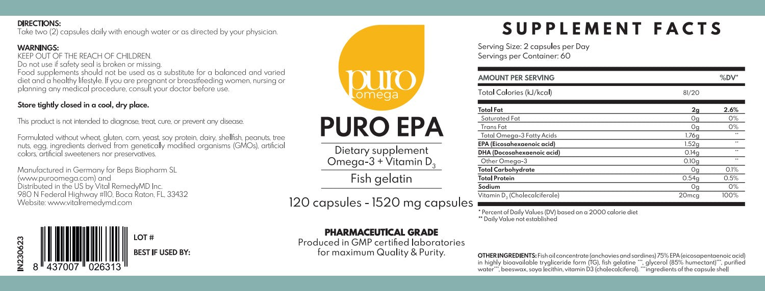 Omega-3 Pure EPA. Maximum Absorption Formula.