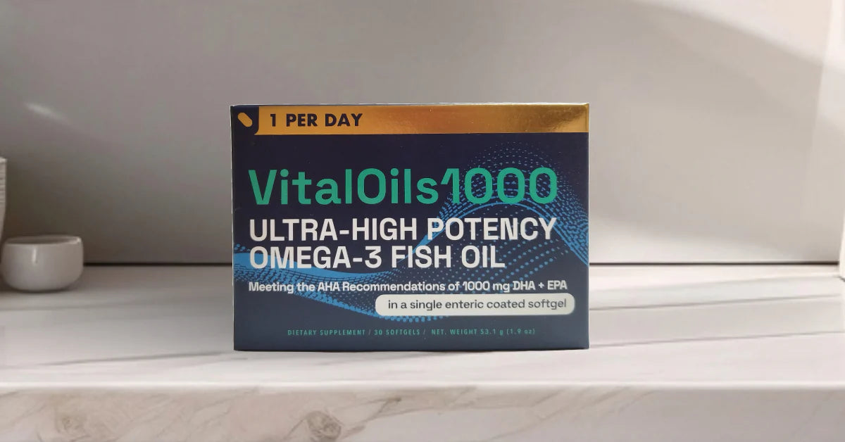 VitalOils1000 Omega-3 Fish Oil packaging
