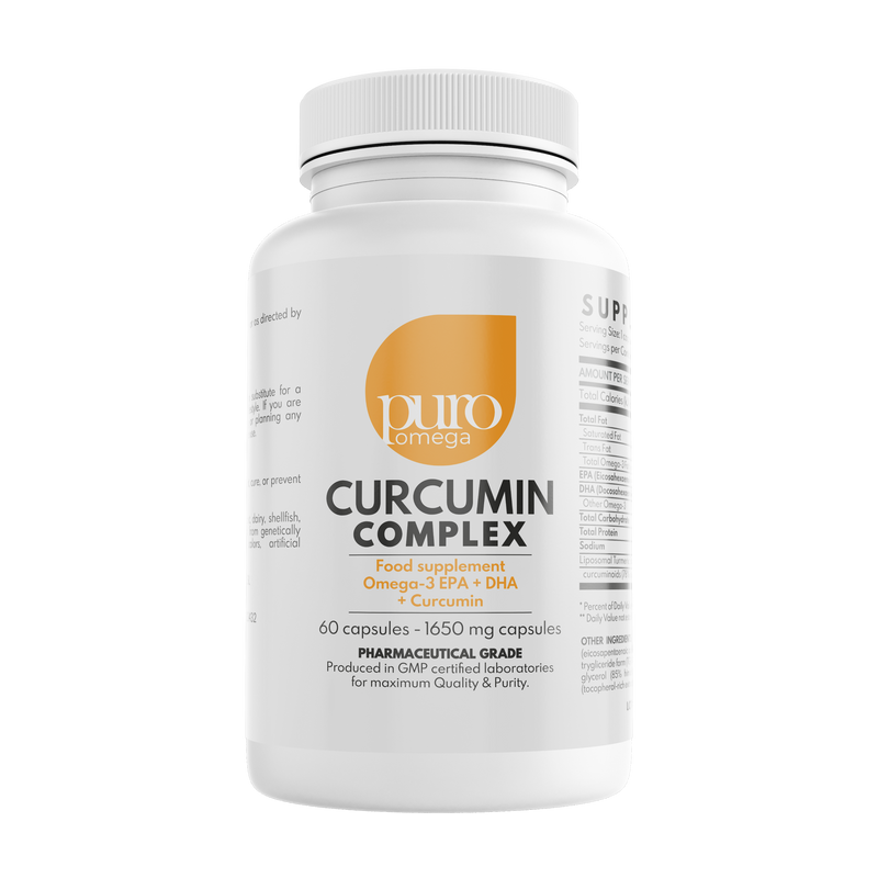PuroOmega Complex - CURCUMIN COMPLEX  - NEW - 60 anti-inflammatory booster caps combining curcumin and highly concentrated omega-3*. FREE SHIPPING