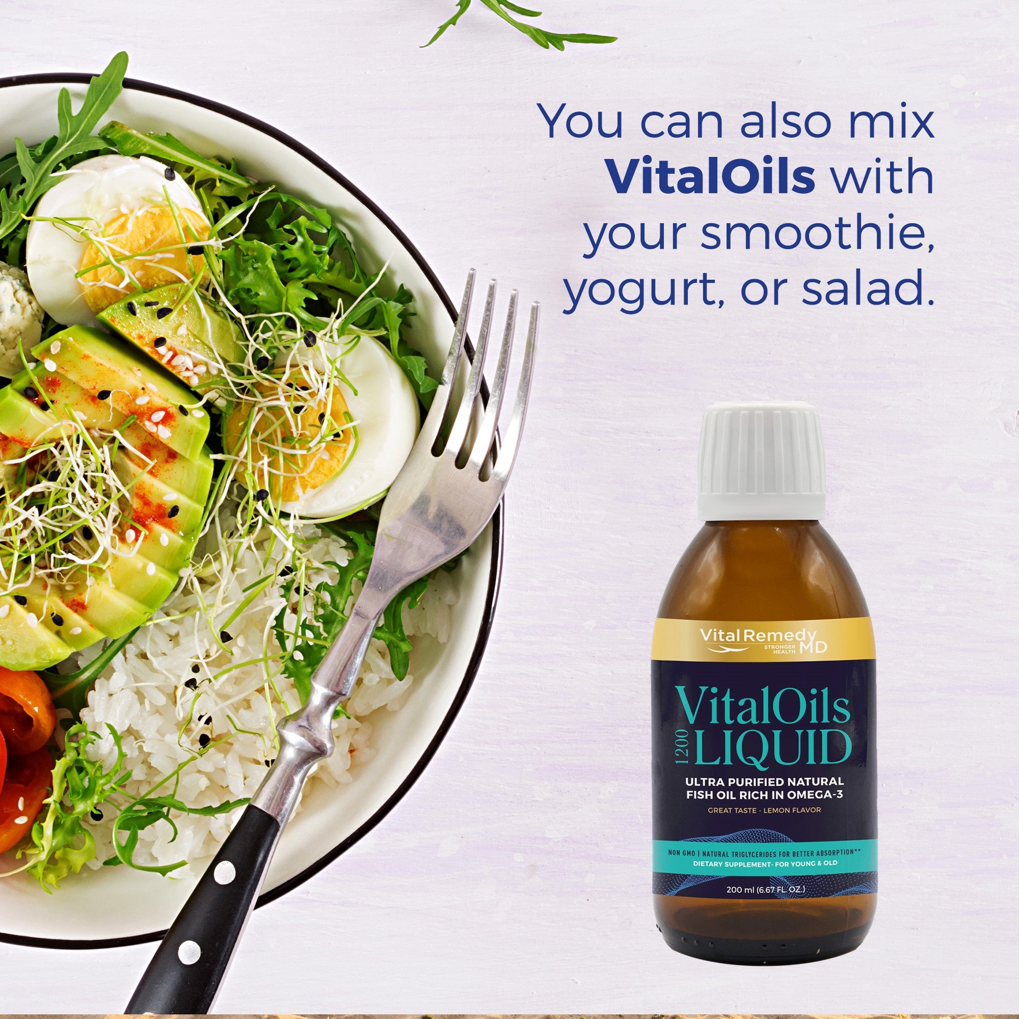 Bestseller #2: VitalOils1200 - LIQUID OMEGA-3, 40 days supply (200 ml), ultra pure. The natural alternative to large fish oil capsules - FREE SHIPPING